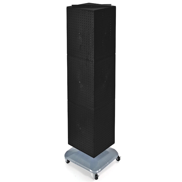 Azar Displays Four-Sided Pegboard Tower Revolving Display Panel Size 14"W x 60"H 701465-BLK - main